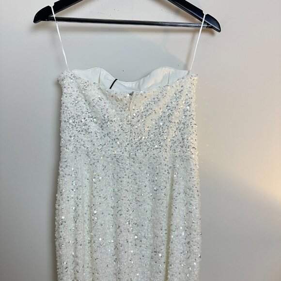HELSI Leslie Strapless Sequin Column Midi Dress in White Size Large NWT - Picture 10 of 15